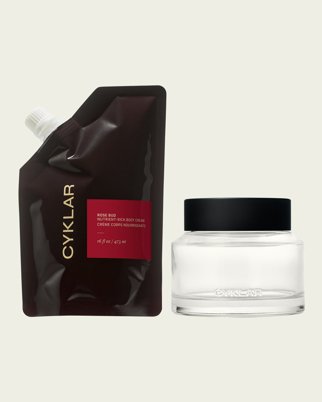 Rose Bud - Body Cream Refill + Jar Set
